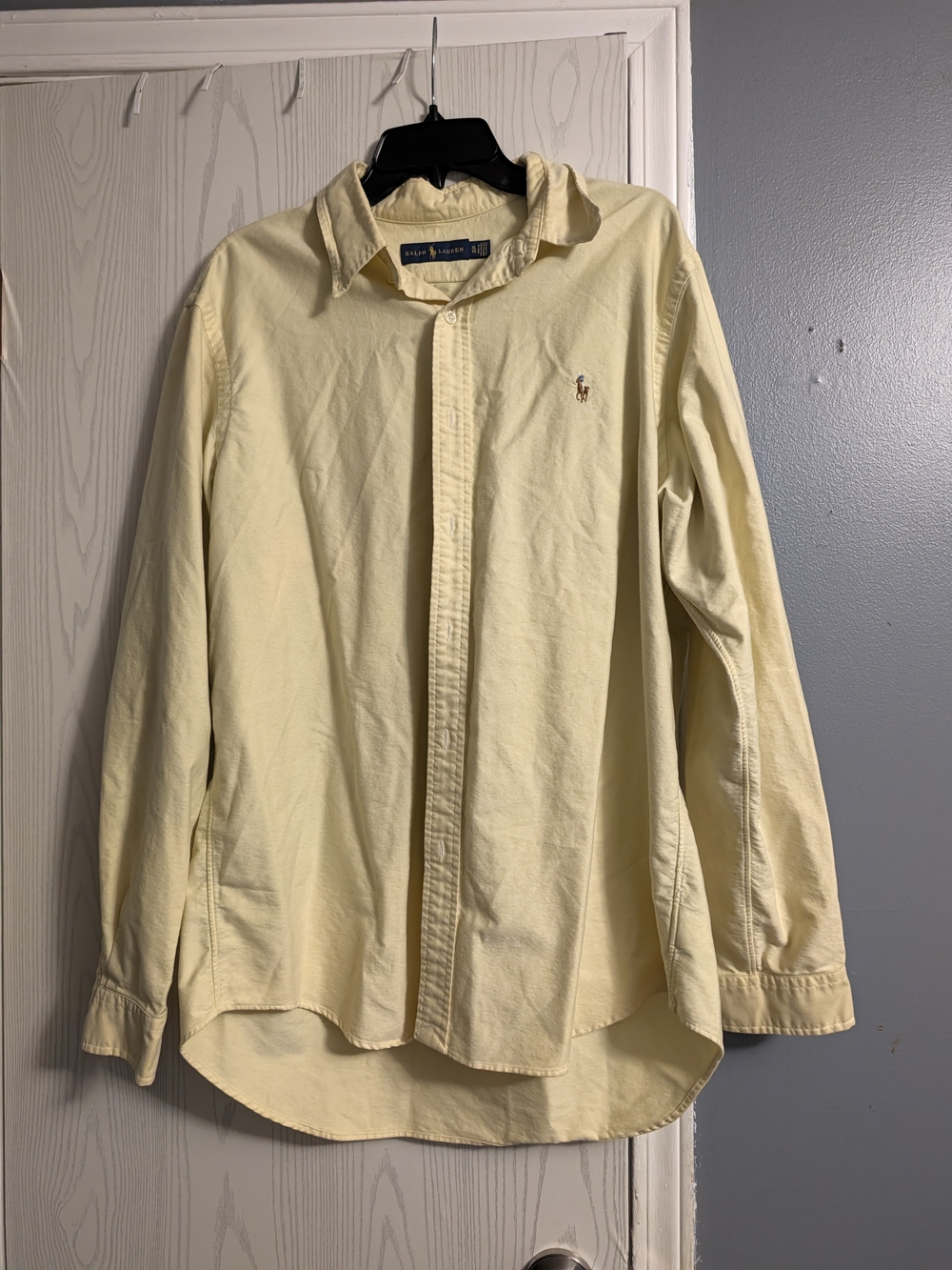 Ralph Lauren Pale Yellow Long-Sleeve Oxford Button-Down Shirt